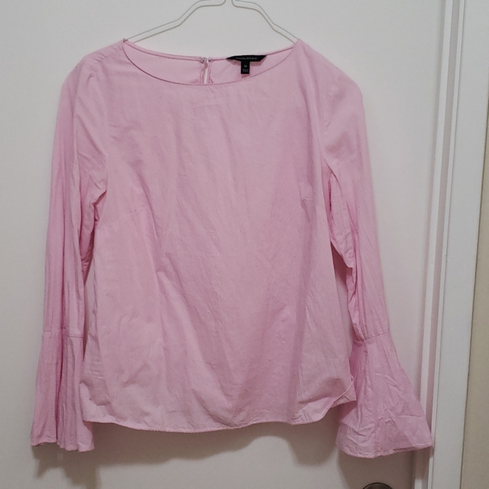Banana republic medium pink stripe blouse